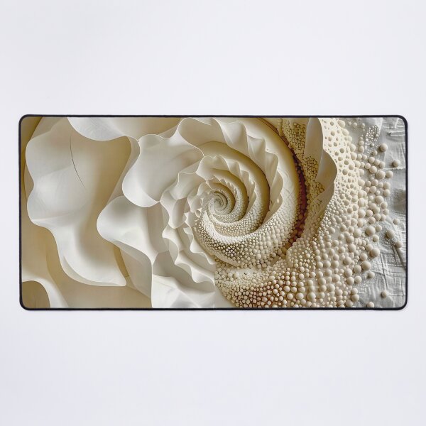 Item preview, Intricate Spiral Sculpted Rose in Ivory and White designed and sold by Vicky Brago-Mitchell®.