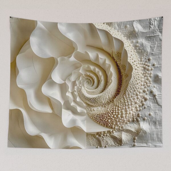 Item preview, Intricate Spiral Sculpted Rose in Ivory and White designed and sold by Vicky Brago-Mitchell®.