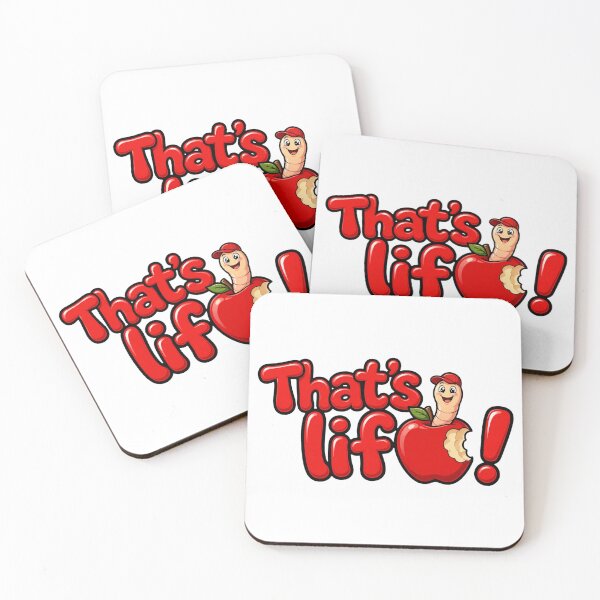 Item preview, That's Life! Red Glossy Bubble - Happy Worm in Bitten Apple designed and sold by Surviving Monday Club.