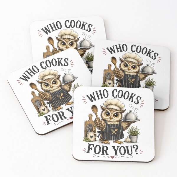 Item preview, Who Cooks For You Funny Owl Chef Cooking Kitchen Bird Lover Humor designed and sold by 76Valeria.