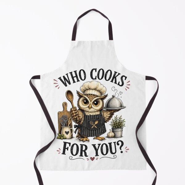 Item preview, Who Cooks For You Funny Owl Chef Cooking Kitchen Bird Lover Humor designed and sold by 76Valeria.