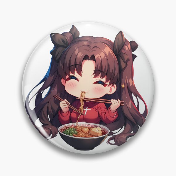 Item preview, Rin Tohsaka Fate Stay Night Kawaii Ramen Chibi Smile designed and sold by mildaclairmo.