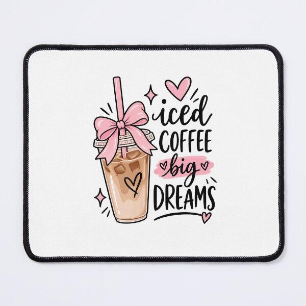Item preview, Iced Coffee Big Dreams – Cute Pink Coffee Sticker designed and sold by StickyDelights.
