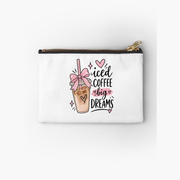 Item preview, Iced Coffee Big Dreams – Cute Pink Coffee Sticker designed and sold by StickyDelights.