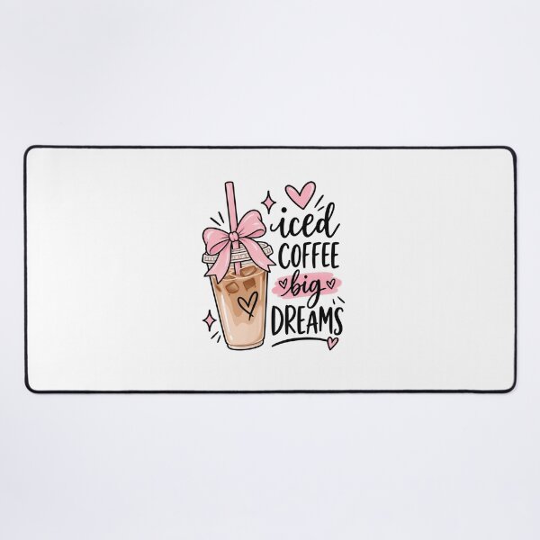 Item preview, Iced Coffee Big Dreams – Cute Pink Coffee Sticker designed and sold by StickyDelights.