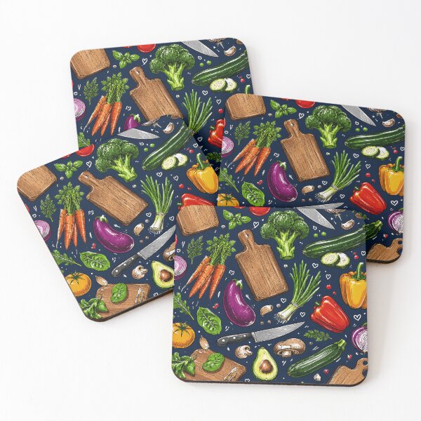 Item preview, Colorful Vegetable Kitchen Pattern Design – Retro Cooking & Healthy Food Aesthetic designed and sold by TheStephanieRome.