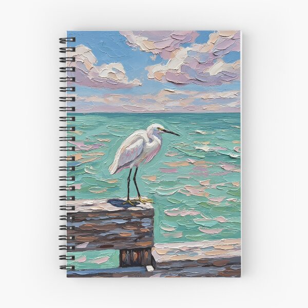 Item preview, Egret on Pier, AI-enhanced designed and sold by Flaunting Florida.