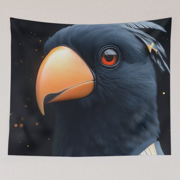 Item preview, Toucan Black Orange Cosmic Tropical Bird Spirit designed and sold by mildaclairmo.