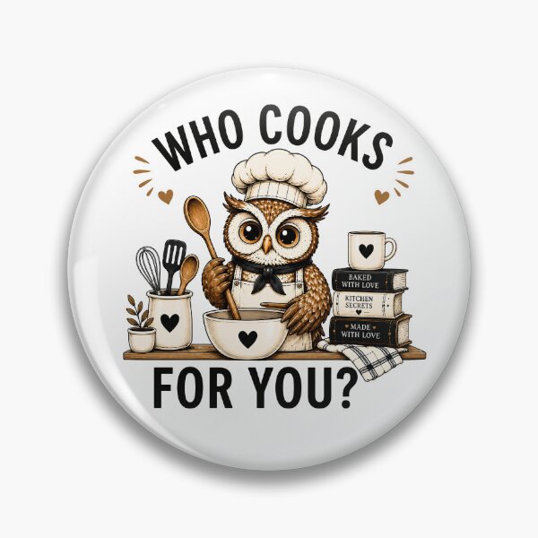 Item preview, Who Cooks For You Funny Owl Chef Cooking Kitchen Bird Lover Humor designed and sold by 76Valeria.