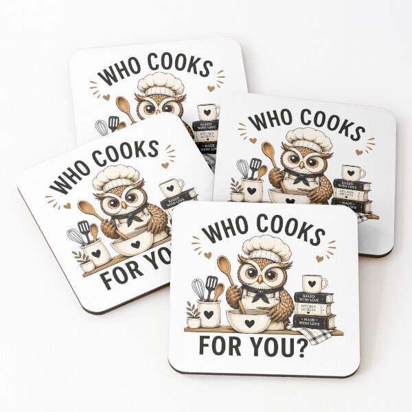 Item preview, Who Cooks For You Funny Owl Chef Cooking Kitchen Bird Lover Humor designed and sold by 76Valeria.