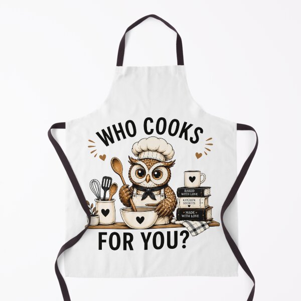 Item preview, Who Cooks For You Funny Owl Chef Cooking Kitchen Bird Lover Humor designed and sold by 76Valeria.