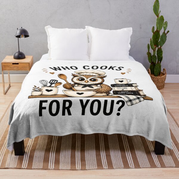 Item preview, Who Cooks For You Funny Owl Chef Cooking Kitchen Bird Lover Humor designed and sold by 76Valeria.