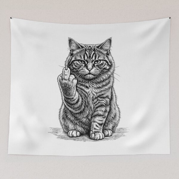 Item preview, Sarcastic Cat Middle Finger designed and sold by gunaone-design.