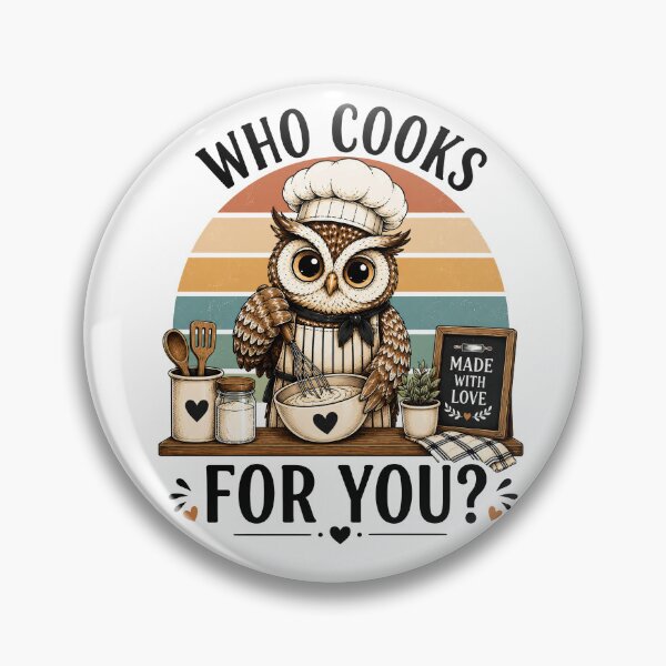 Item preview, Who Cooks For You Funny Owl Chef Cooking Kitchen Bird Lover Humor designed and sold by 76Valeria.