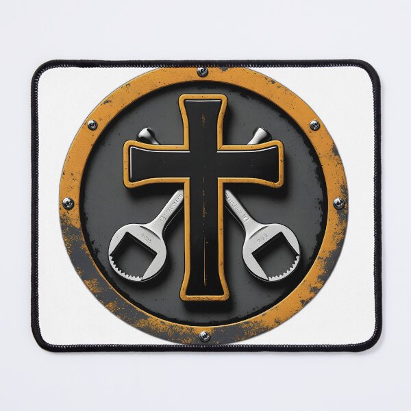 Item preview, Retro Mechanic Wrench Cross Auto Shop Christian Gift Tee designed and sold by Chuanski2405.