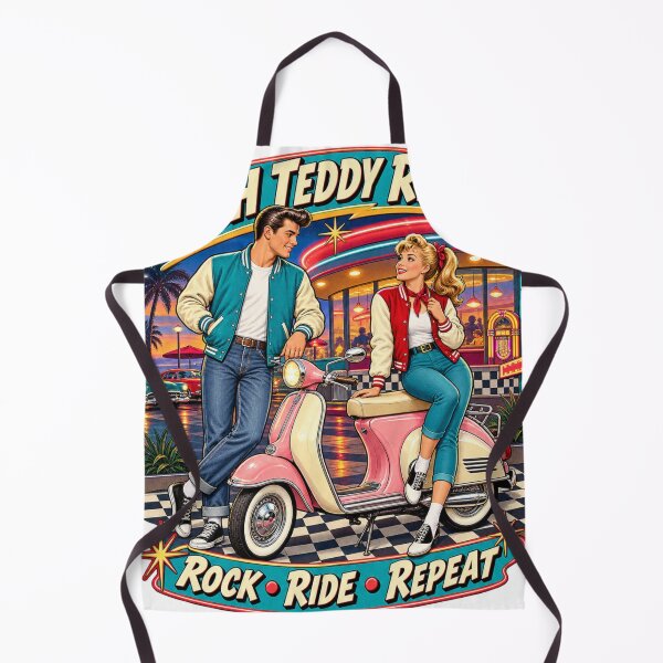 Item preview, NRH Teddy Riders Rock Ride Repeat Retro designed and sold by Normandy Road Heritage™ - Vintage Garage Art.