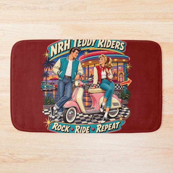 Item preview, NRH Teddy Riders Rock Ride Repeat Retro designed and sold by Normandy Road Heritage™ - Vintage Garage Art.