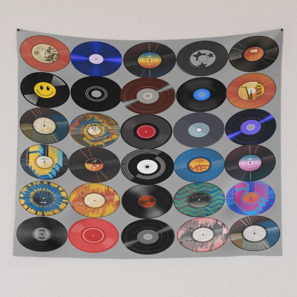 Item preview, Simulated Vinyl Records In Colorful Collage designed and sold by BrightrDayMusicArt.