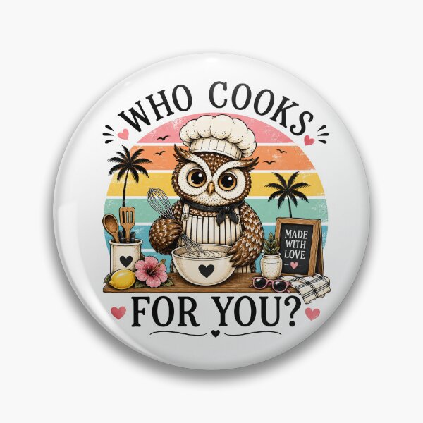 Item preview, Who Cooks For You Funny Owl Chef Cooking Kitchen Bird Lover Humor designed and sold by 76Valeria.