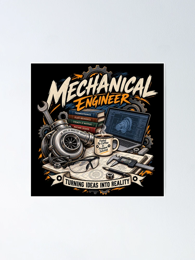 Thumbnail 1 of 3, Poster, Mechanical Engineer Engineering Problem Solving Design designed and sold by JKDJ.