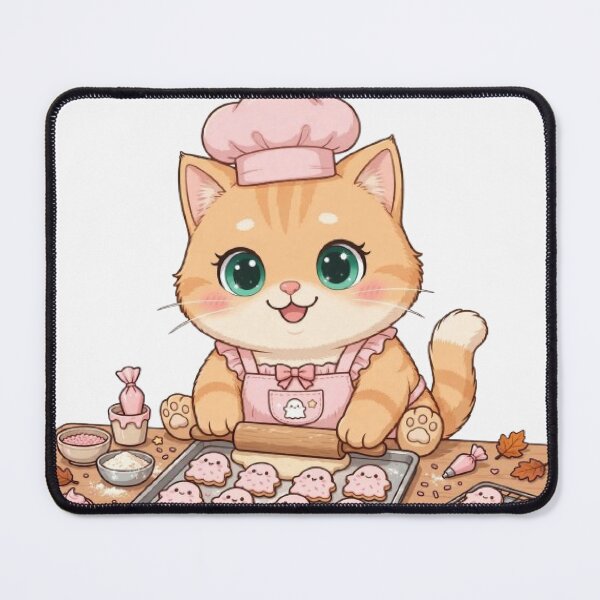 Item preview, Cute Baker Cat Baking Ghost Cookies designed and sold by Luna's World .