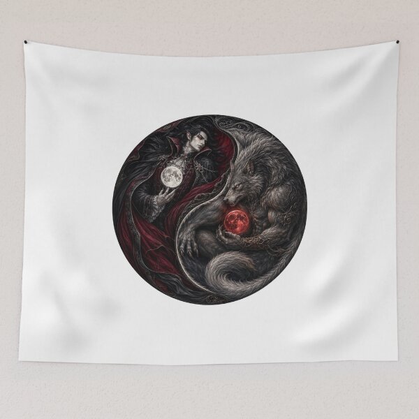 Item preview, Vampire and Werewolf Yin Ying designed and sold by FyreHorse Designs.