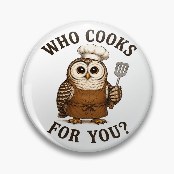 Item preview, Who Cooks For You Funny Owl Chef Cooking Kitchen Bird Lover Humor designed and sold by 76Valeria.