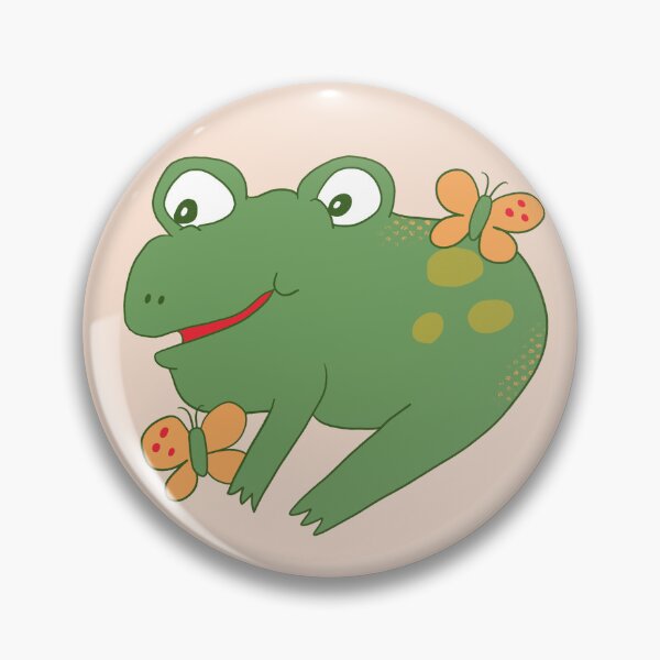 Item preview, Bean the Frog with Butterflies designed and sold by yellowflowerhut.