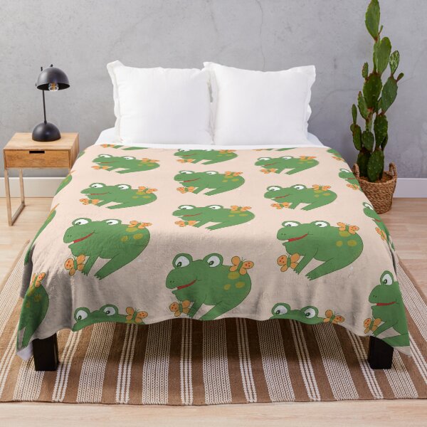Item preview, Bean the Frog with Butterflies designed and sold by yellowflowerhut.