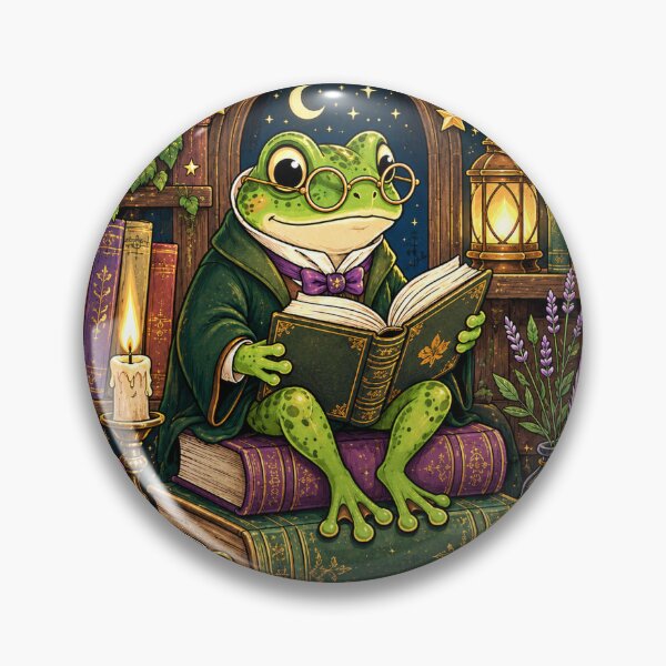 Item preview, Whimsical Frog Librarian by Moonlight designed and sold by Odd Hours Studio.