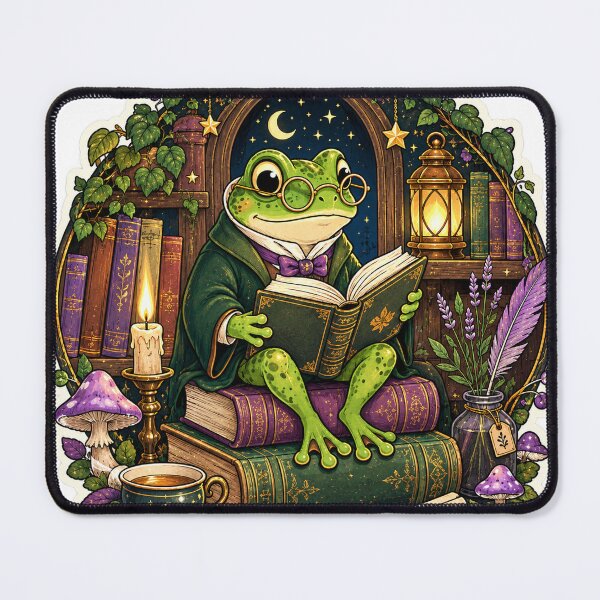 Item preview, Whimsical Frog Librarian by Moonlight designed and sold by Odd Hours Studio.