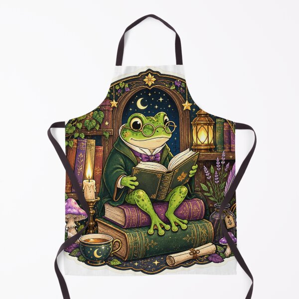 Item preview, Whimsical Frog Librarian by Moonlight designed and sold by Odd Hours Studio.