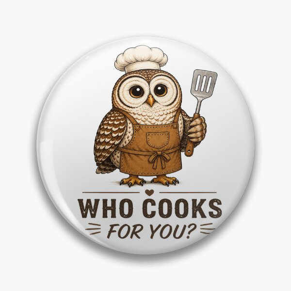 Item preview, Who Cooks For You Funny Owl Chef Cooking Kitchen Bird Lover Humor designed and sold by 76Valeria.