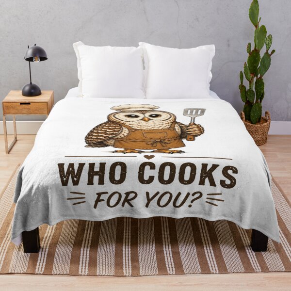 Item preview, Who Cooks For You Funny Owl Chef Cooking Kitchen Bird Lover Humor designed and sold by 76Valeria.