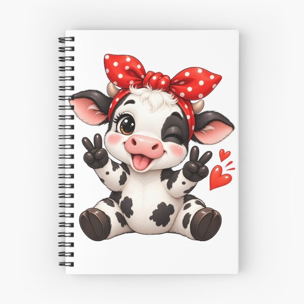 Item preview, Cute Happy Cow with Red Polka Dot Bow designed and sold by TinyWeird.