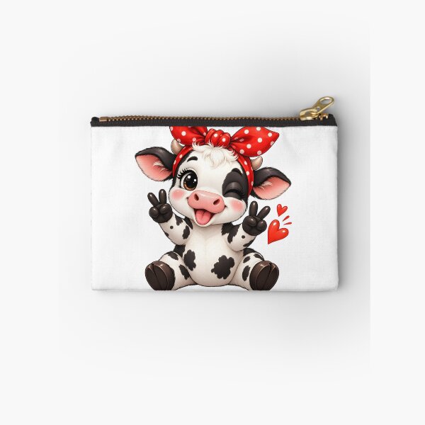 Item preview, Cute Happy Cow with Red Polka Dot Bow designed and sold by TinyWeird.