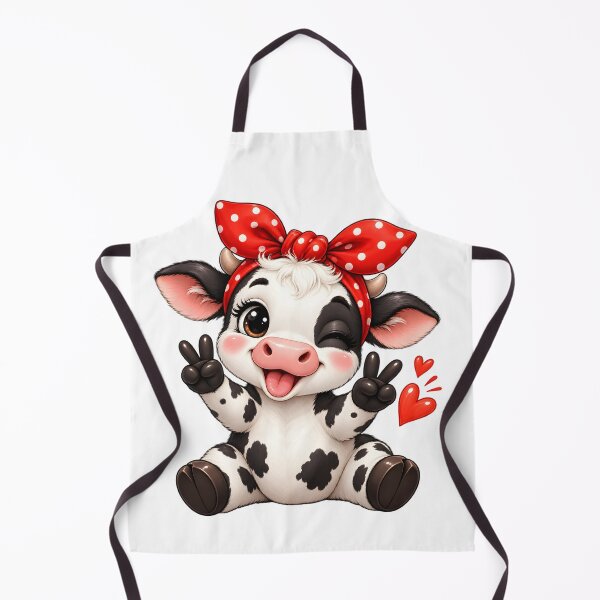 Item preview, Cute Happy Cow with Red Polka Dot Bow designed and sold by TinyWeird.