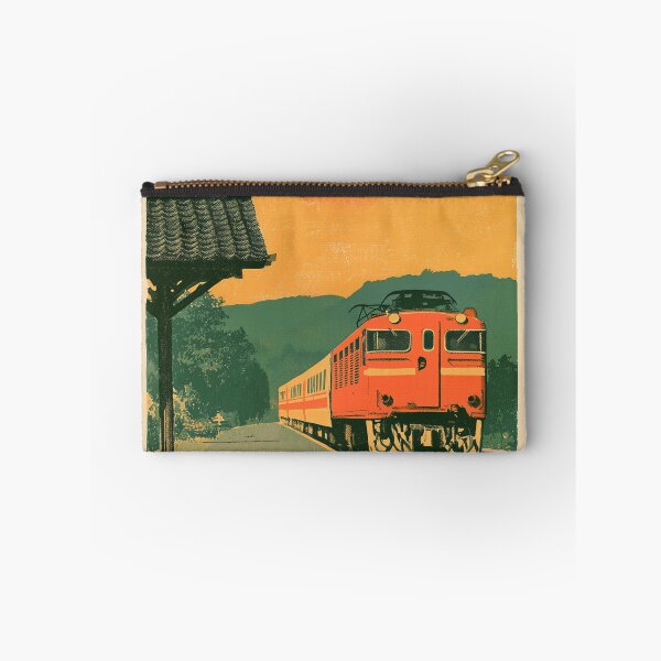 Item preview, Country Train Station at Sunset | Vintage Japanese Retro Railway Poster | Showa Travel Wall Art designed and sold by NodeArchitects.