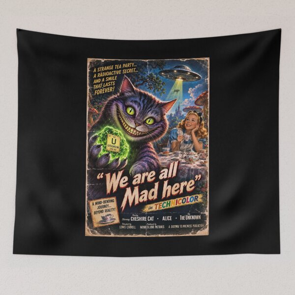 Item preview, We are all Mad here - Cheshire Uranium Cat designed and sold by Its-Oldn-Rusty.