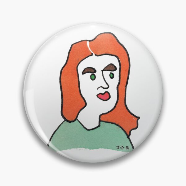 Item preview, Psychedelic Redhead Woman Portrait – Original 1981 Vintage Drawing designed and sold by RedHook-Art.