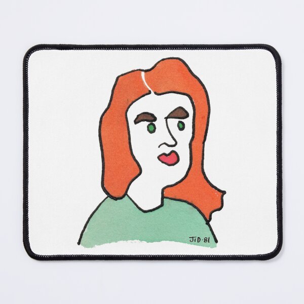 Item preview, Psychedelic Redhead Woman Portrait – Original 1981 Vintage Drawing designed and sold by RedHook-Art.