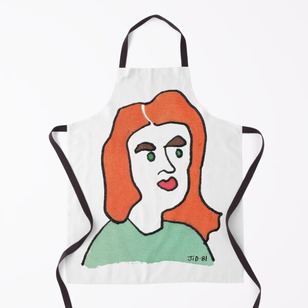 Item preview, Psychedelic Redhead Woman Portrait – Original 1981 Vintage Drawing designed and sold by RedHook-Art.