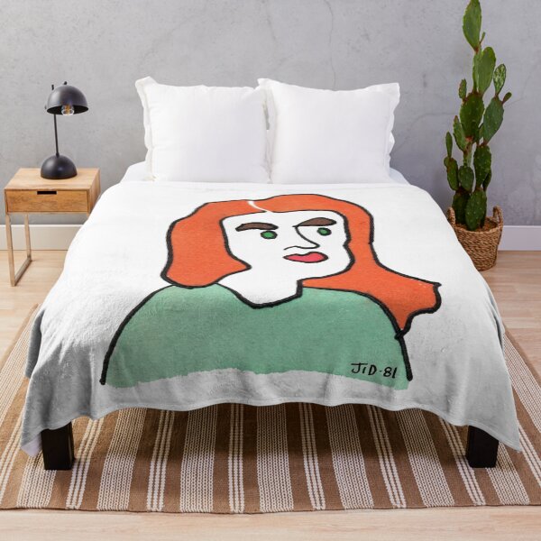 Item preview, Psychedelic Redhead Woman Portrait – Original 1981 Vintage Drawing designed and sold by RedHook-Art.