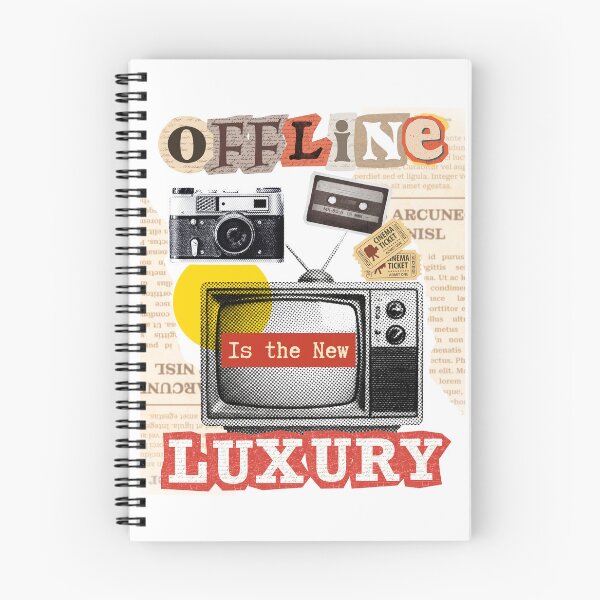 Item preview, Offline Is The New Luxury Retro Analog Camera TV Ticket Collage - White designed and sold by InkyGenies.