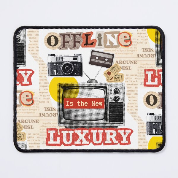 Item preview, Offline Is The New Luxury Retro Analog Camera TV Ticket Collage - White designed and sold by InkyGenies.