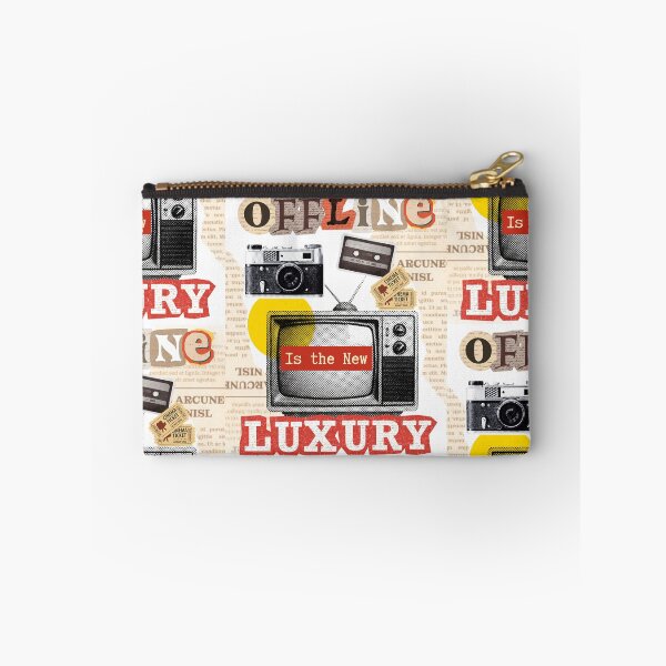 Item preview, Offline Is The New Luxury Retro Analog Camera TV Ticket Collage - White designed and sold by InkyGenies.
