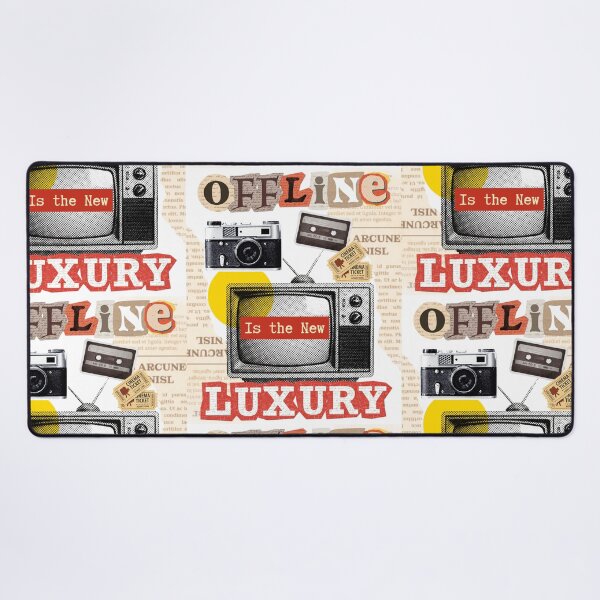 Item preview, Offline Is The New Luxury Retro Analog Camera TV Ticket Collage - White designed and sold by InkyGenies.