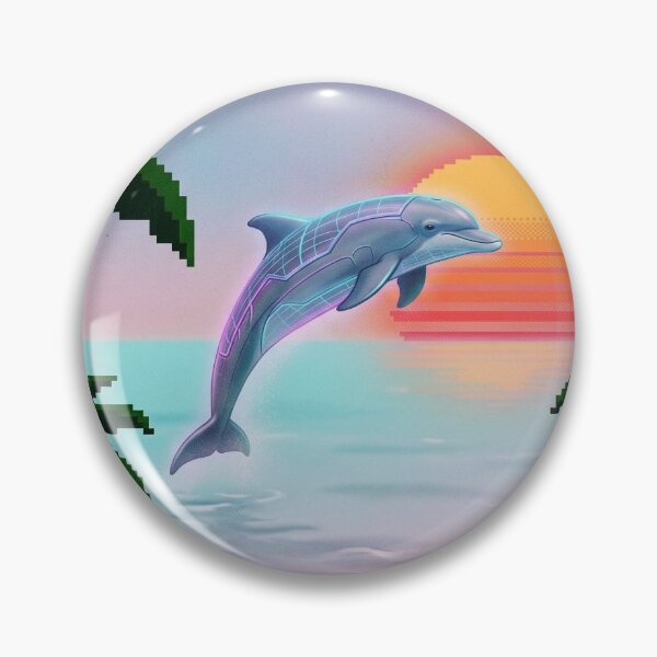 Item preview, Vaporwave Dolphin Sunset Retro 90s Aesthetic Sunset Beach designed and sold by BestCoolStuff.