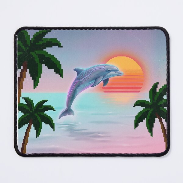 Item preview, Vaporwave Dolphin Sunset Retro 90s Aesthetic Sunset Beach designed and sold by BestCoolStuff.