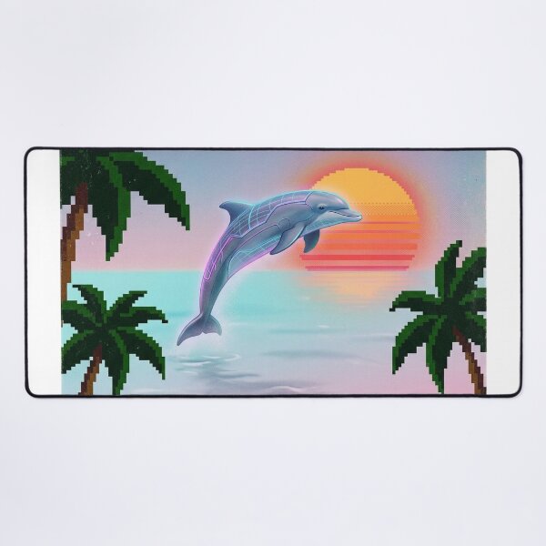 Item preview, Vaporwave Dolphin Sunset Retro 90s Aesthetic Sunset Beach designed and sold by BestCoolStuff.